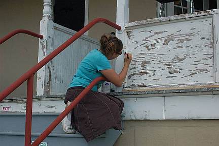The never ending task of painting the porch